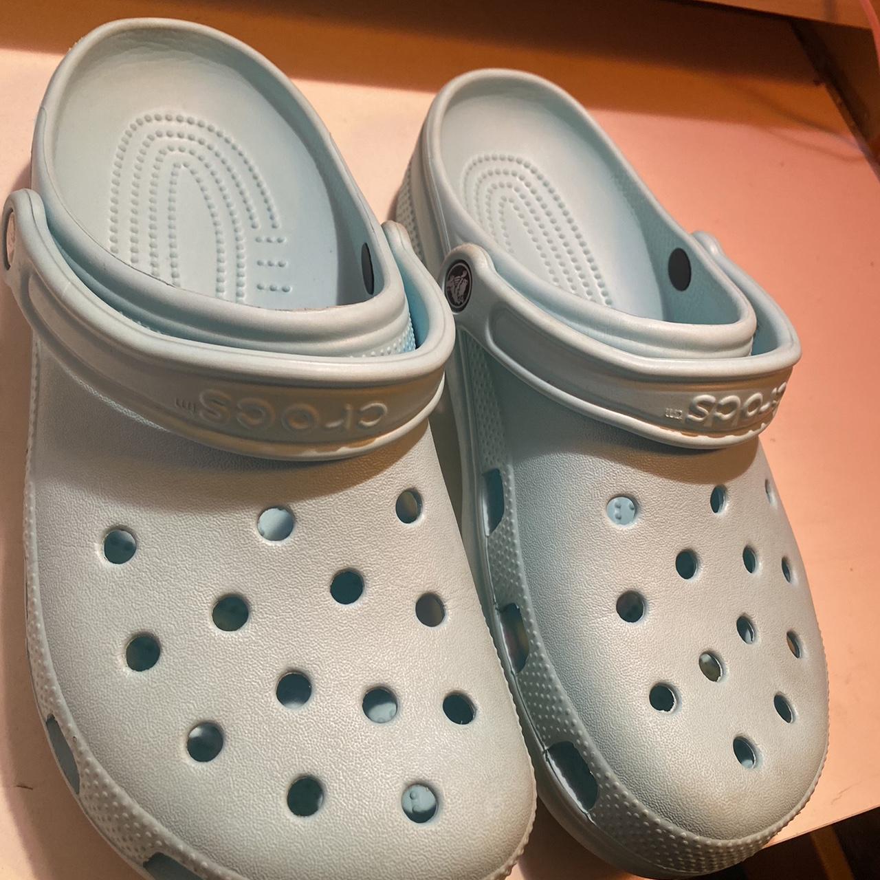 Light Blue Crocs Clogs Size 11 Men S 9s Depop   P0 