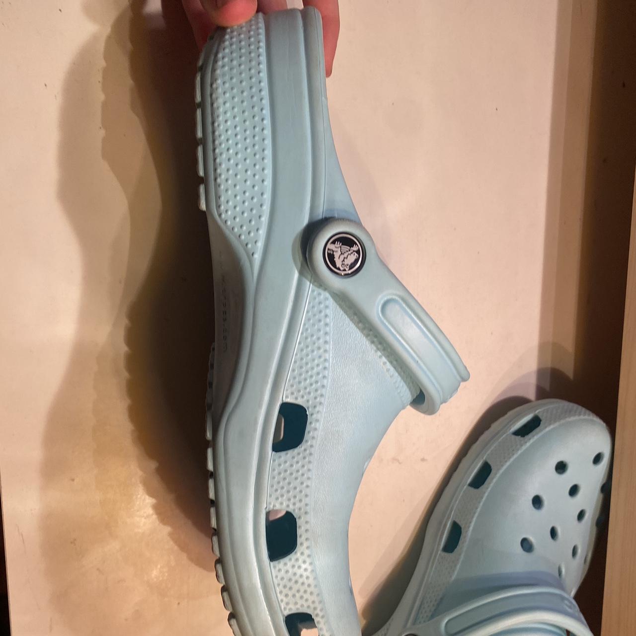 Light Blue Crocs Clogs Size 11 Men S 9s Depop   P0 