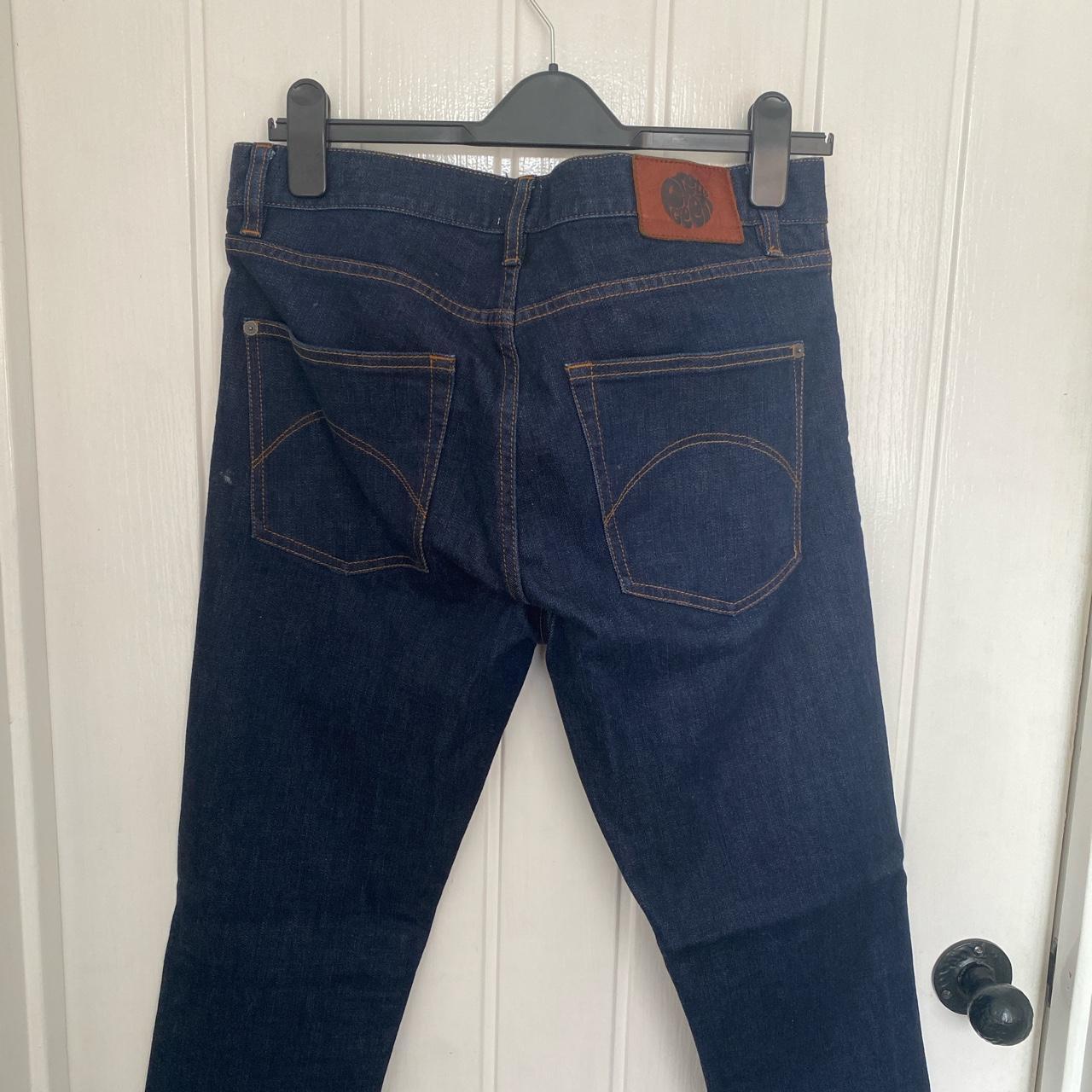 Navy Pretty Green Jeans skinny fit 32W 32L Button... Depop