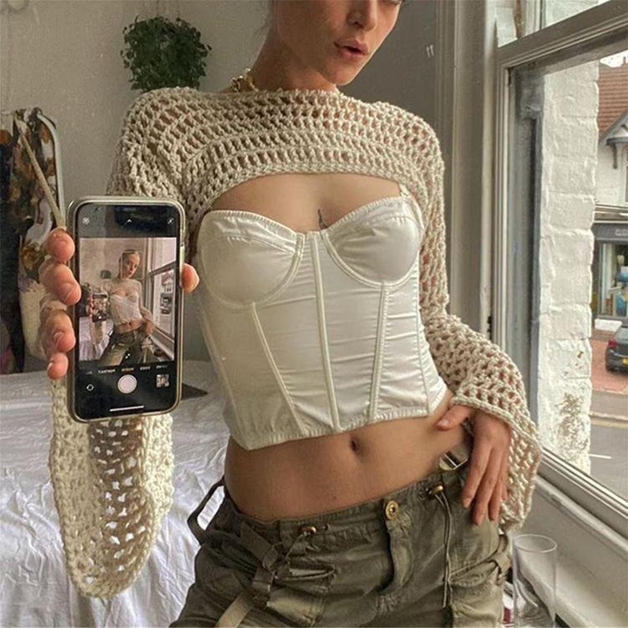 Women's Black and Cream Jumper
