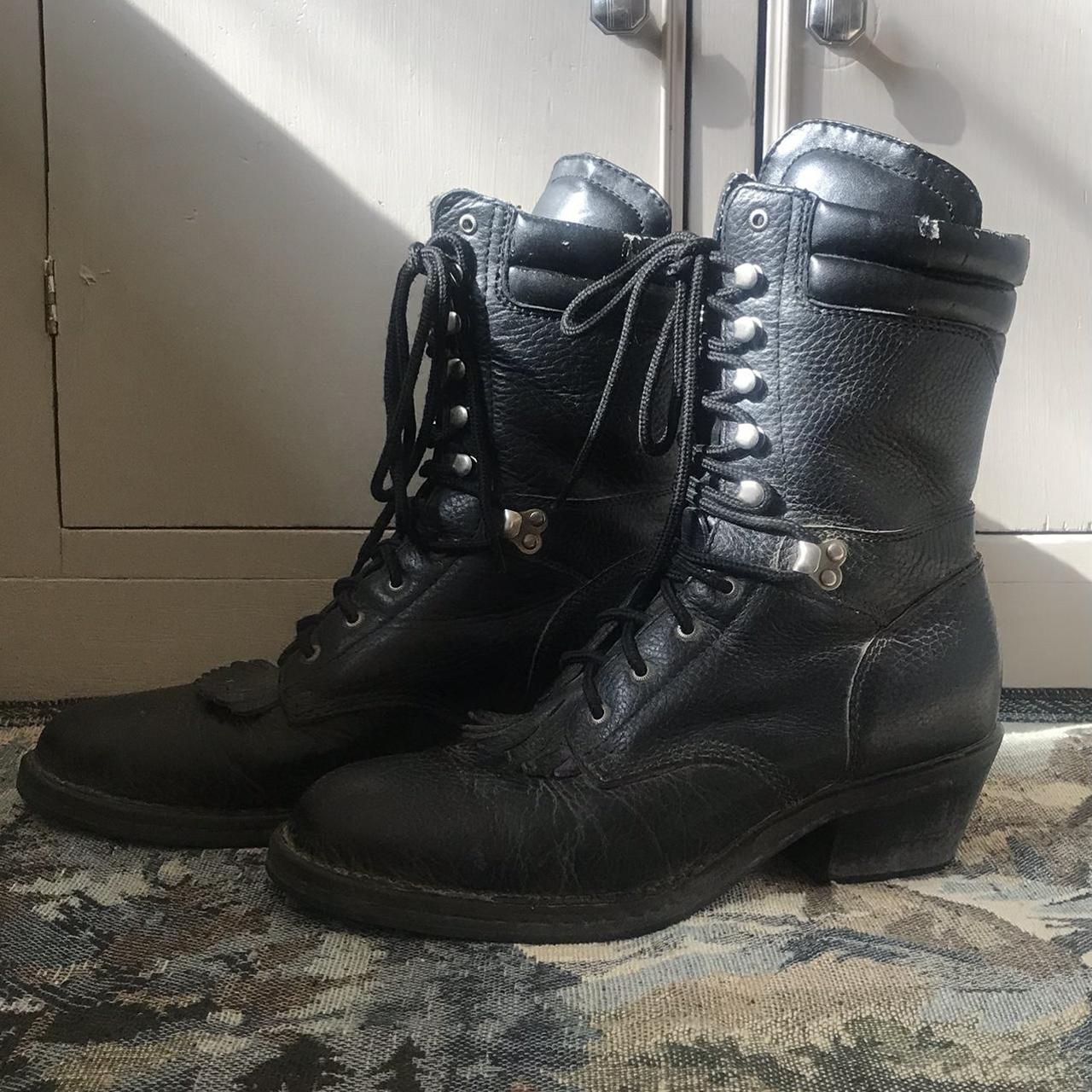 Women's Black and Silver Boots | Depop