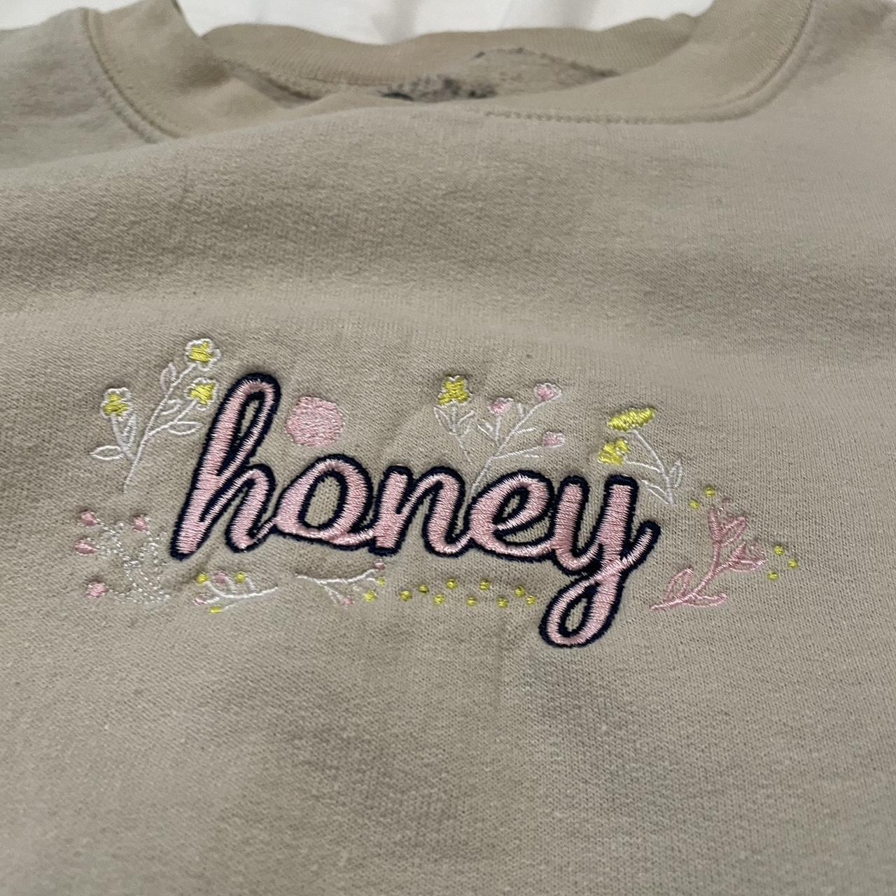 embroidery crewneck from sun kissed coconut honey... - Depop