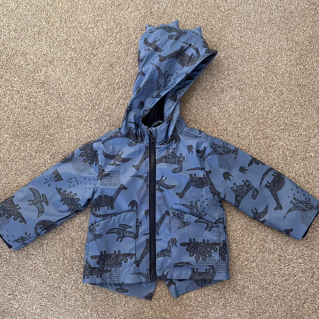 Matalan Blue Dinosaur Raincoat Rain jacket 912 months Depop