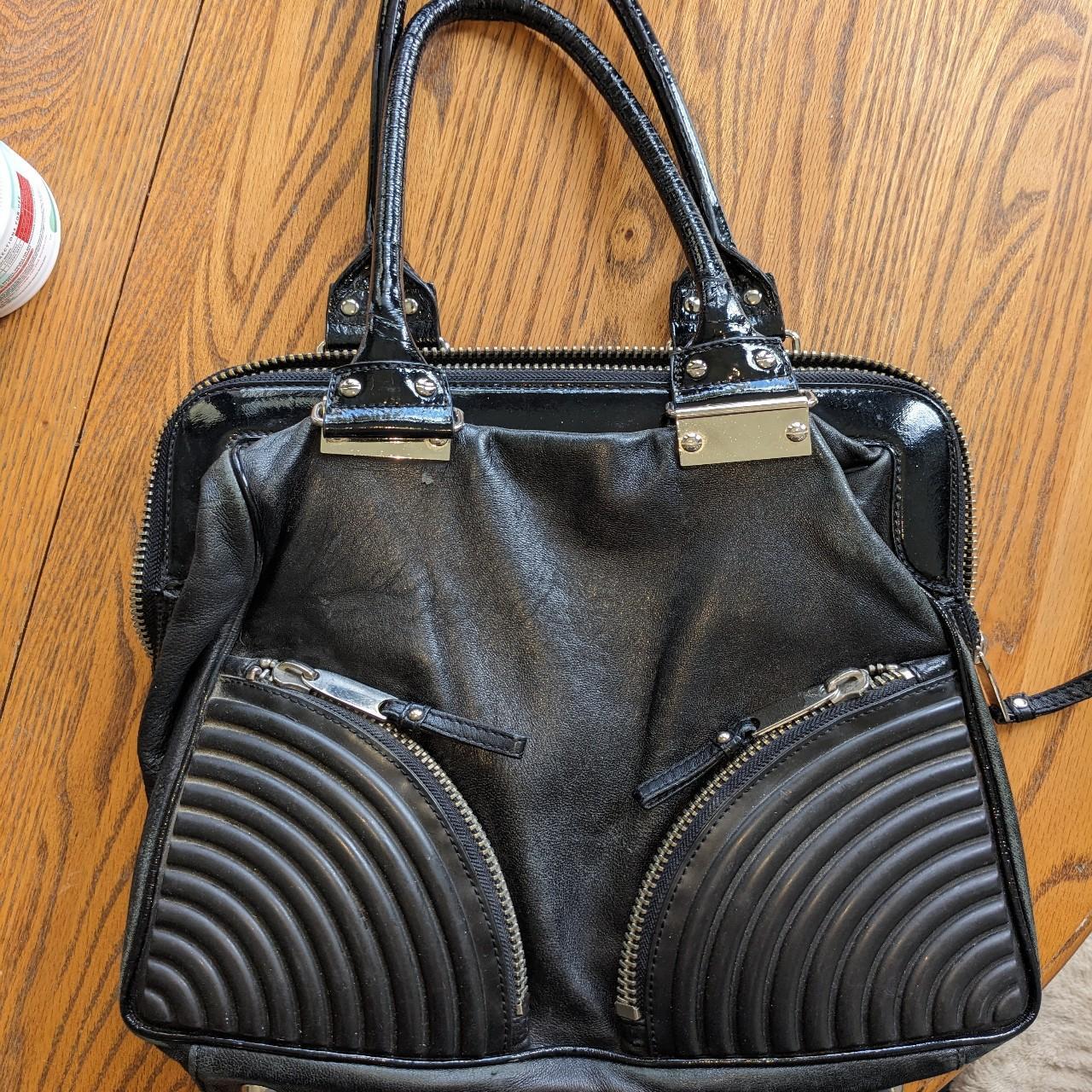 Black Leather Cynthia Rowley Purse Rare Find Very Depop