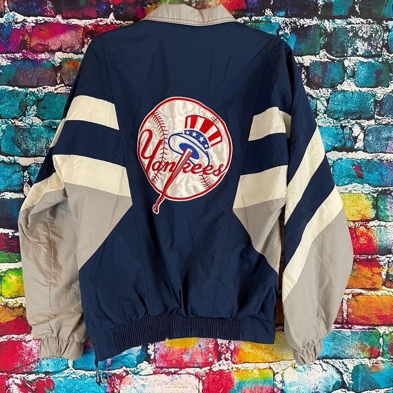 Vintage Starter New York Yankees Mens 1/4 Zip Snap... - Depop