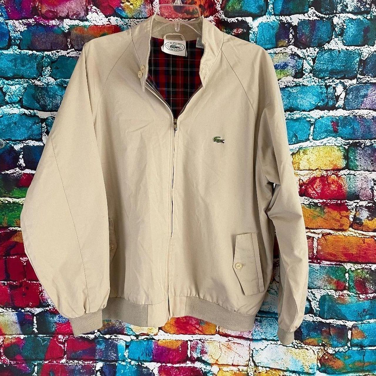 Vintage Lacoste Harrington Jacket Beige Jacket Size... - Depop