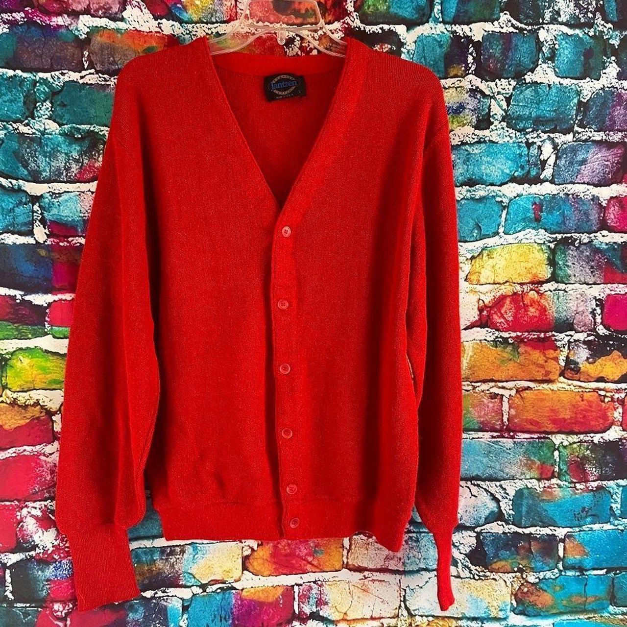 Vintage Jantzen Cardigan Sweater Button V-Neck Size... - Depop