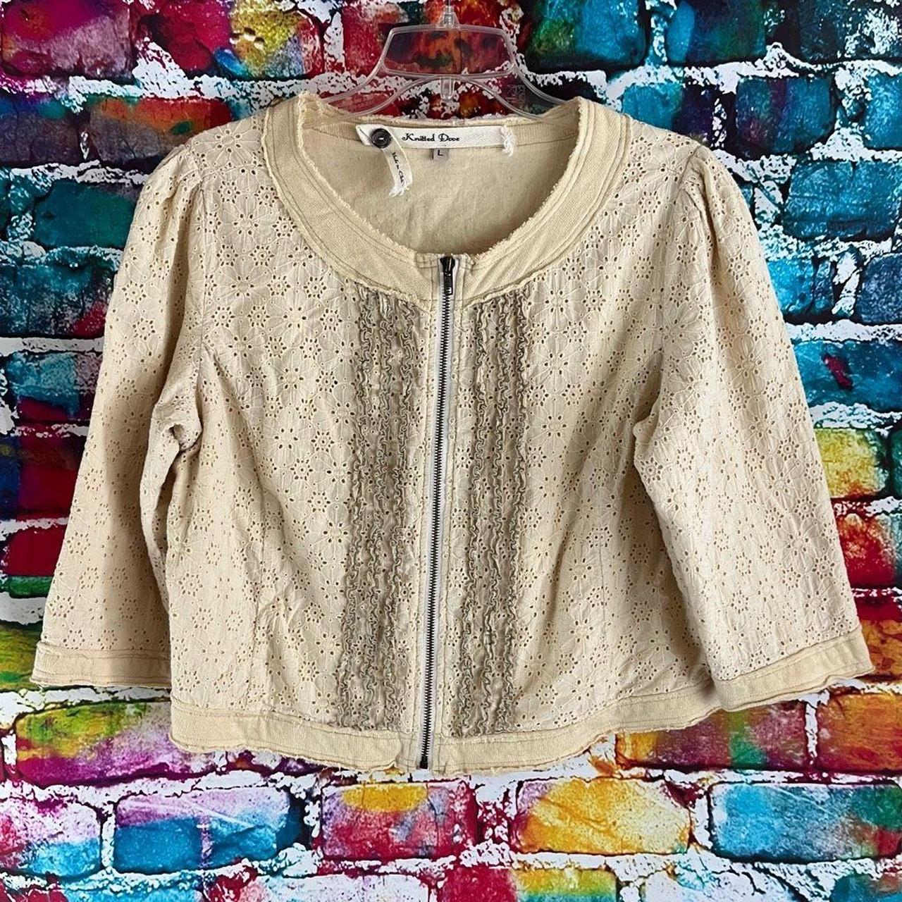 Anthropologie Knitted Dove Button Front Princess Babydoll Skater Jacket Coat buy M