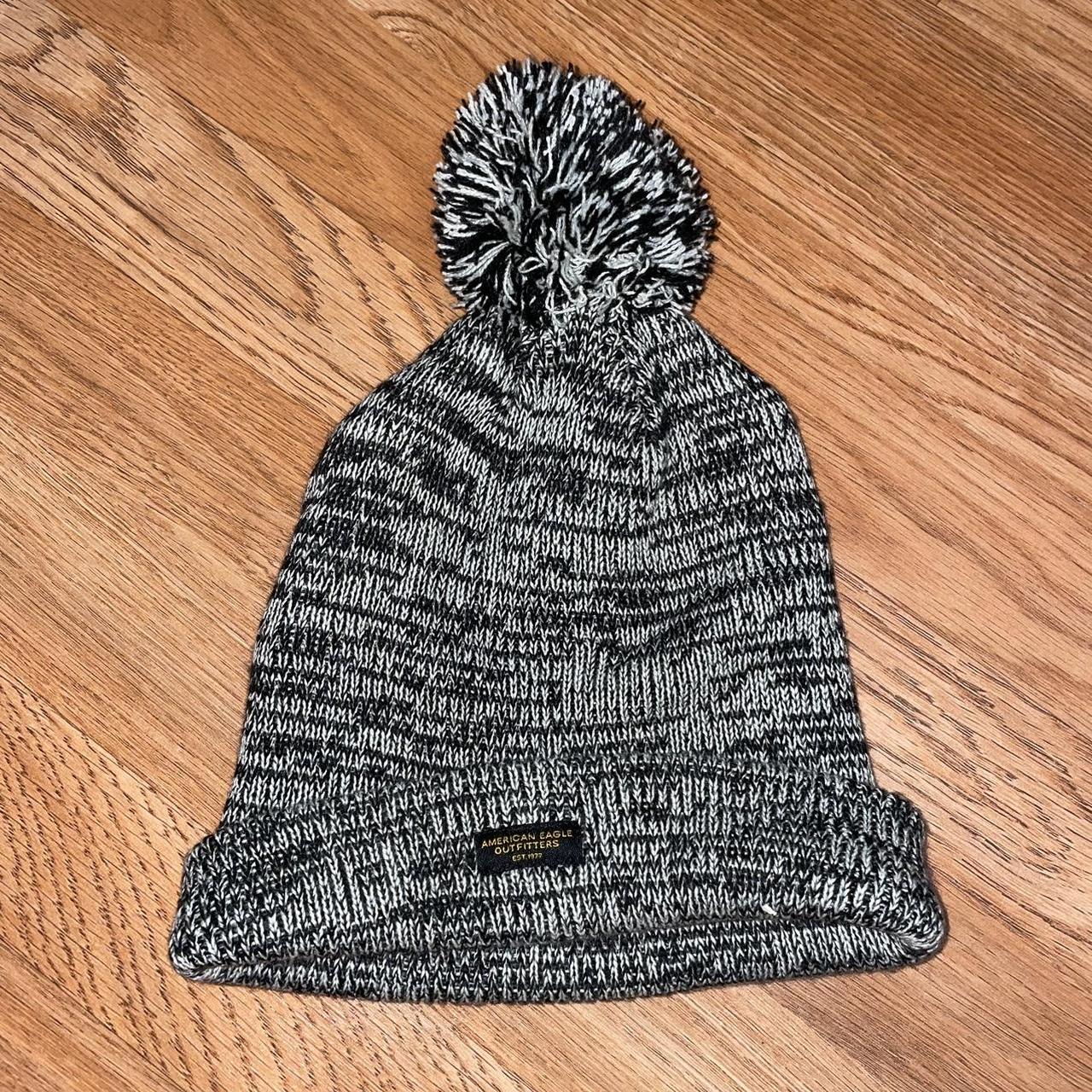 black and white american eagle outfitters beanie... - Depop