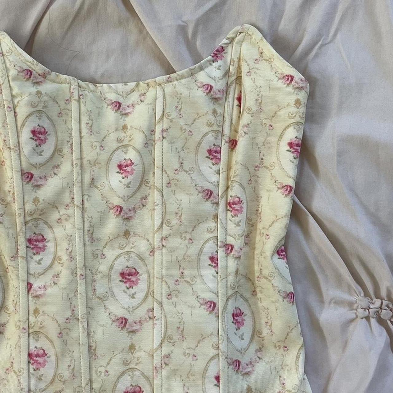 prettiest yellow floral corset top from edikted,... Depop