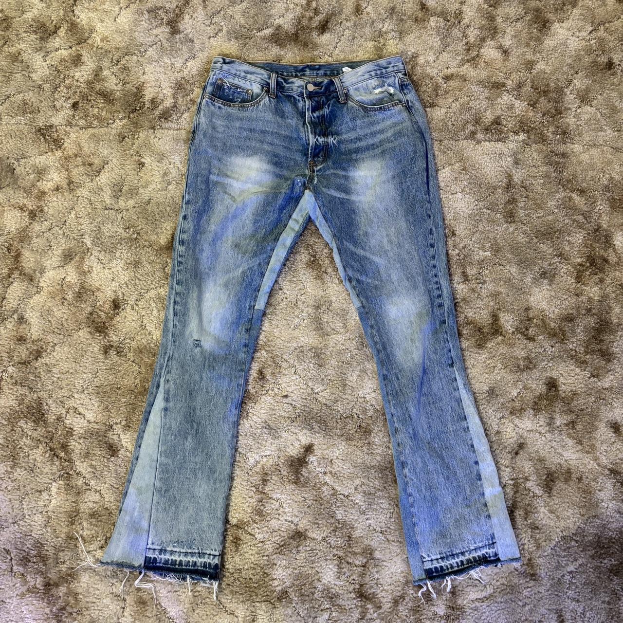 MNML flare jeans Great condition, worn a handful of... - Depop