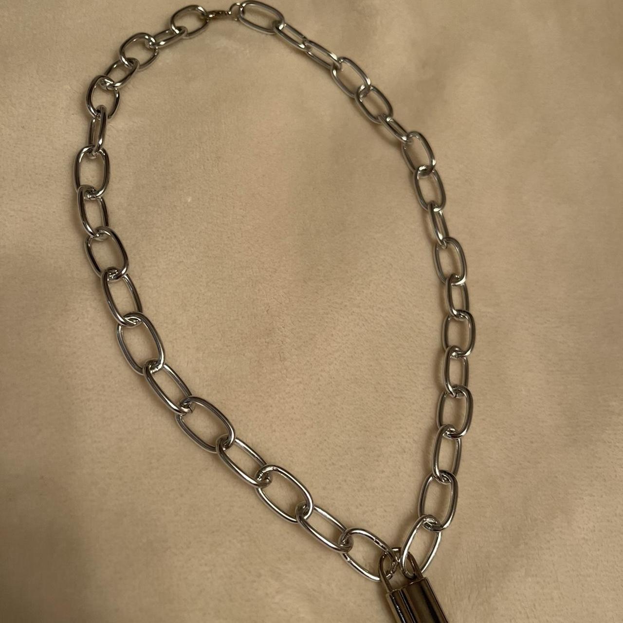 ADIKA SILVER LOCK CHAIN NECKLACE!!! Never been worn!... Depop