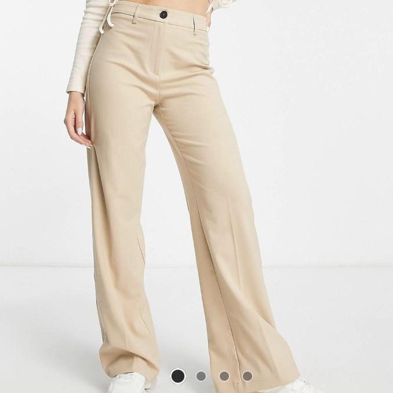 Bershka wide leg slouchy dad tailored trousers in