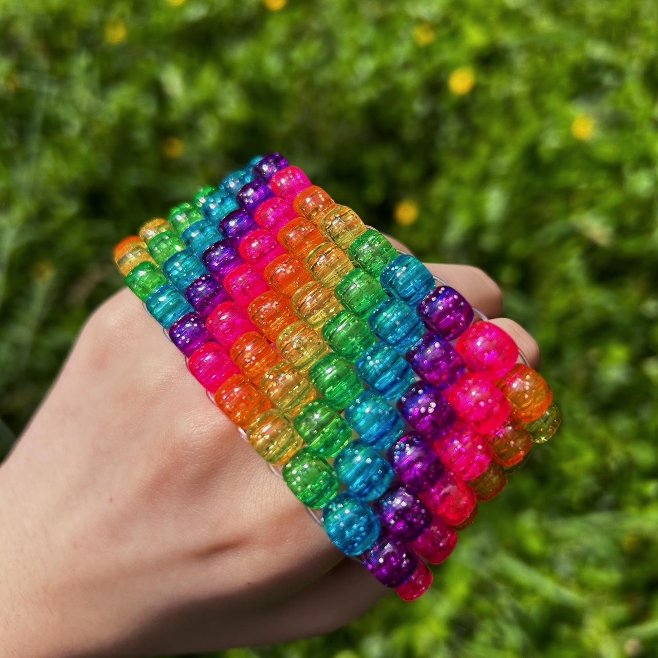 Candy Kandi Patterns Bracelets Handmade Rainbow Candy Stripe Kandi