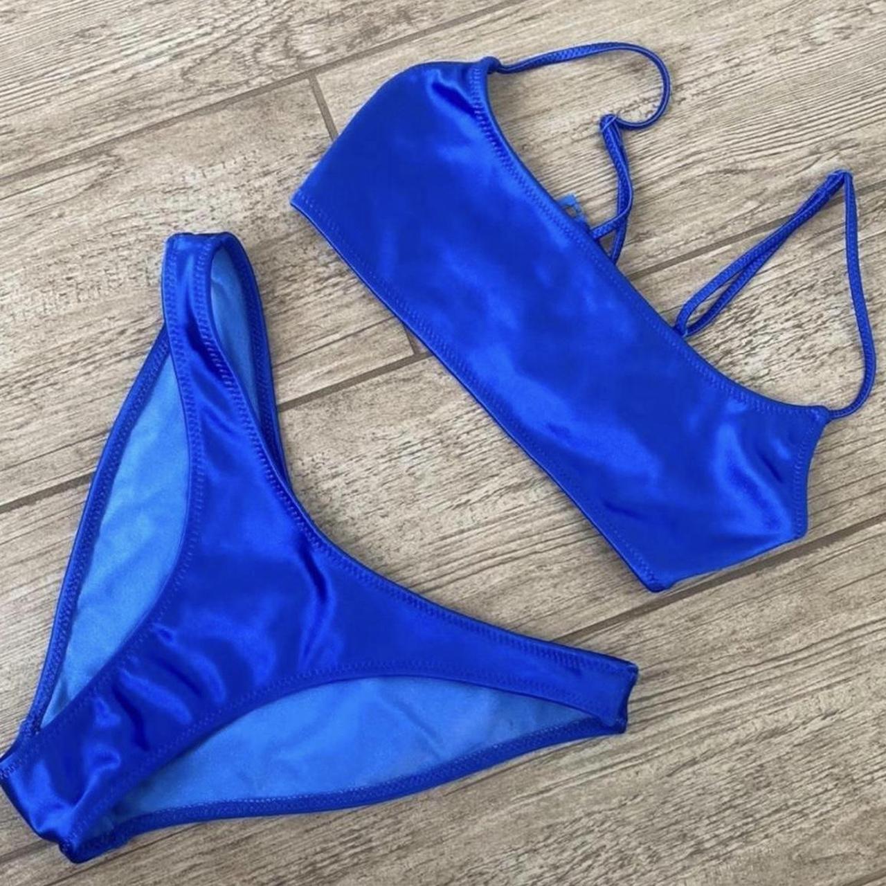 Triangl blue bikini set Perfect condition but slight... - Depop