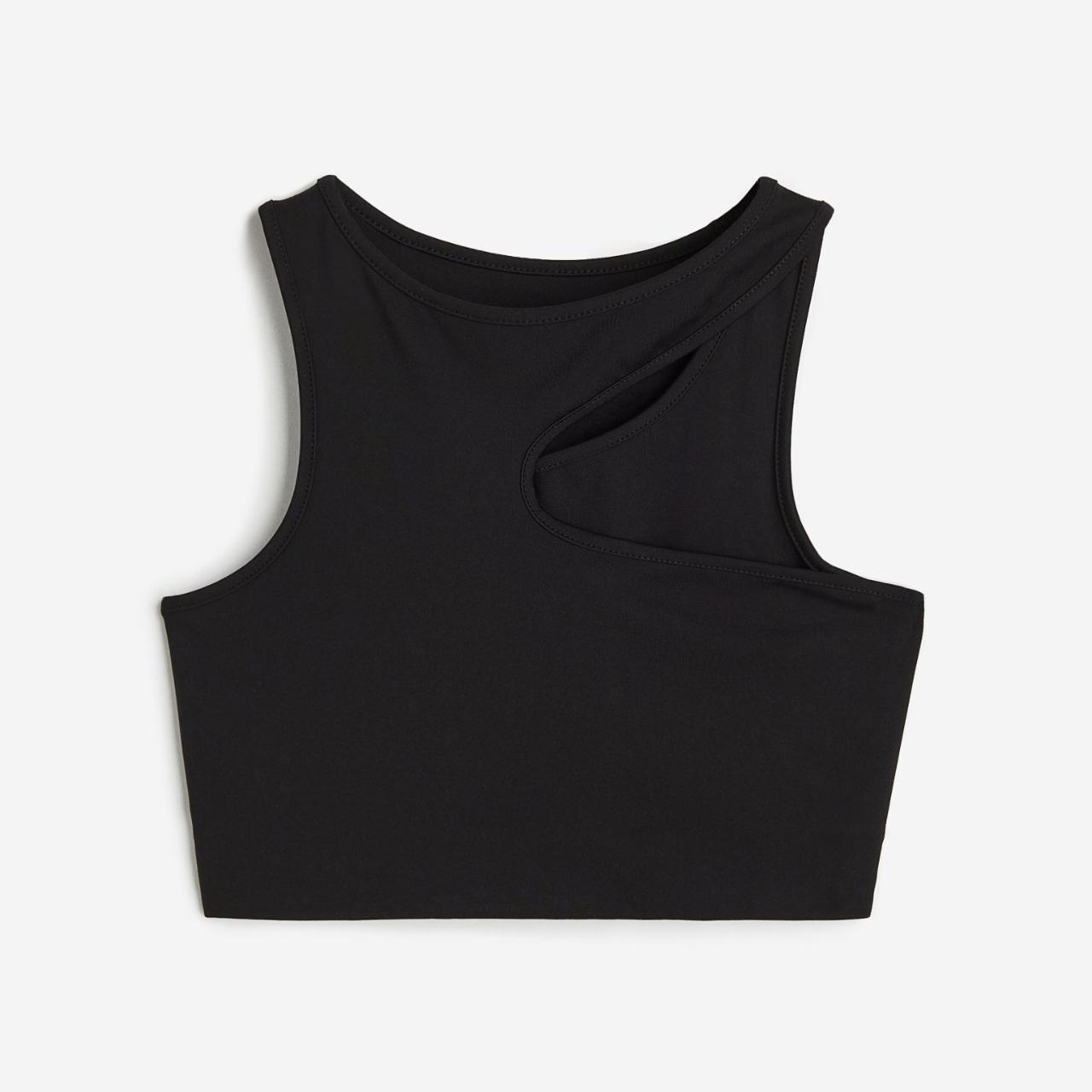 H&M Move - Black Cut Out Sports Bra, Women's - Depop