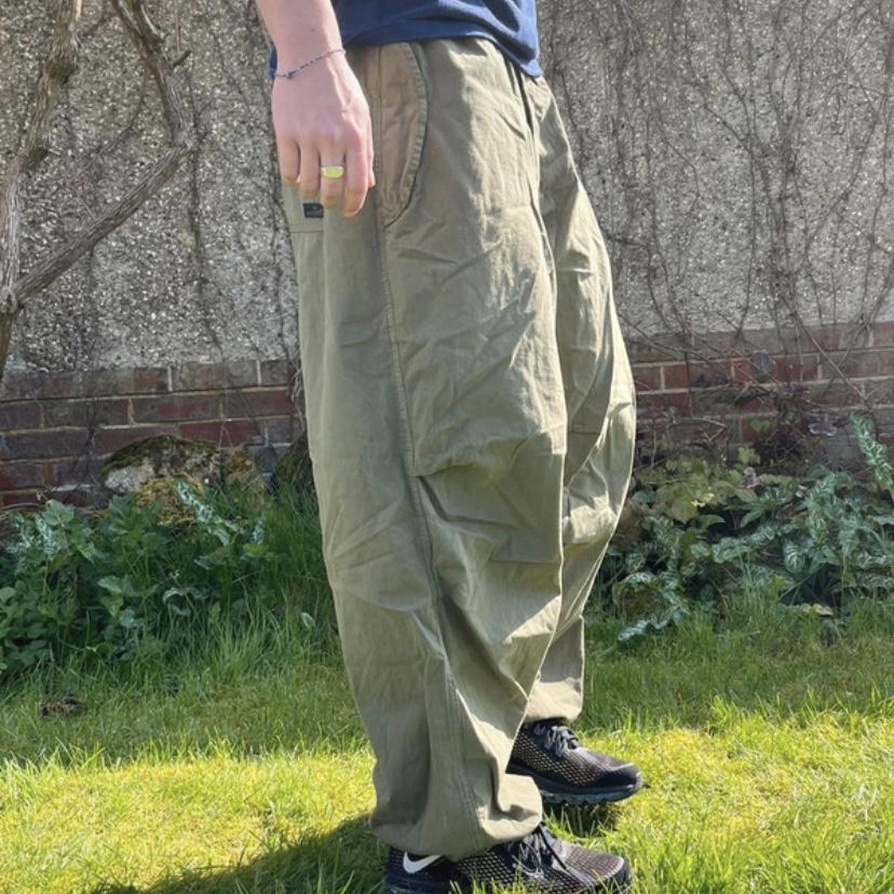 BDG Men's Khaki and Green Trousers Depop