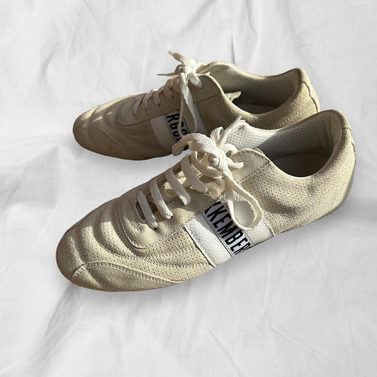 Dirk Bikkembergs off white cream suede sneakers. Depop