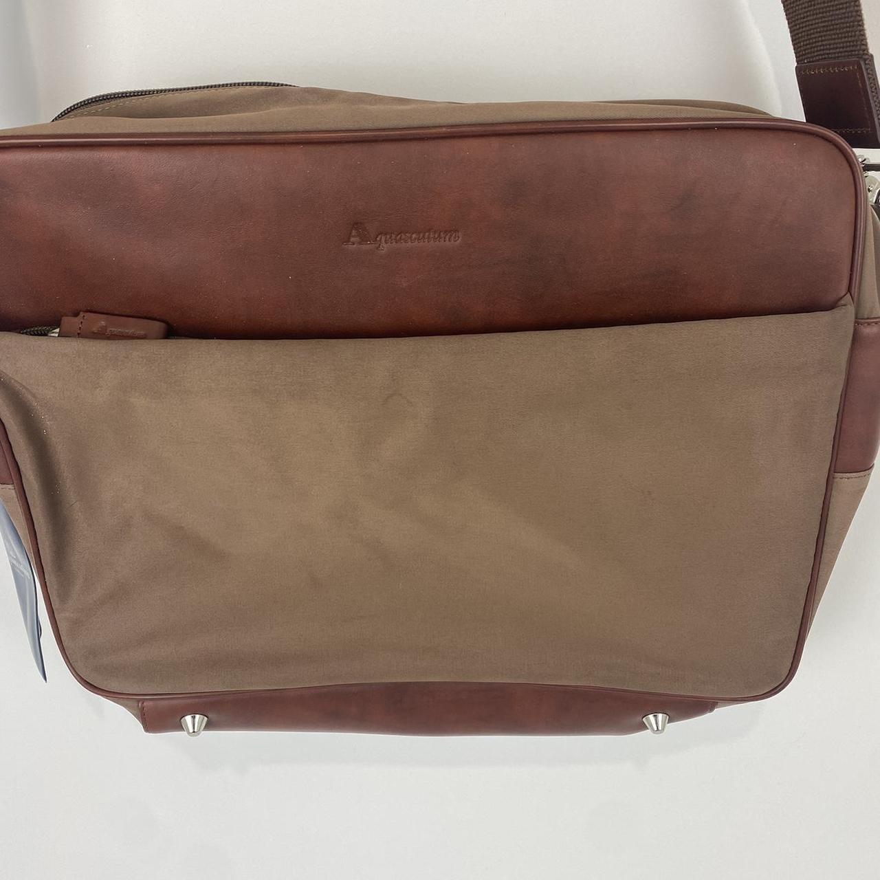 Aquascutum messenger bag Brown Leather trim Has