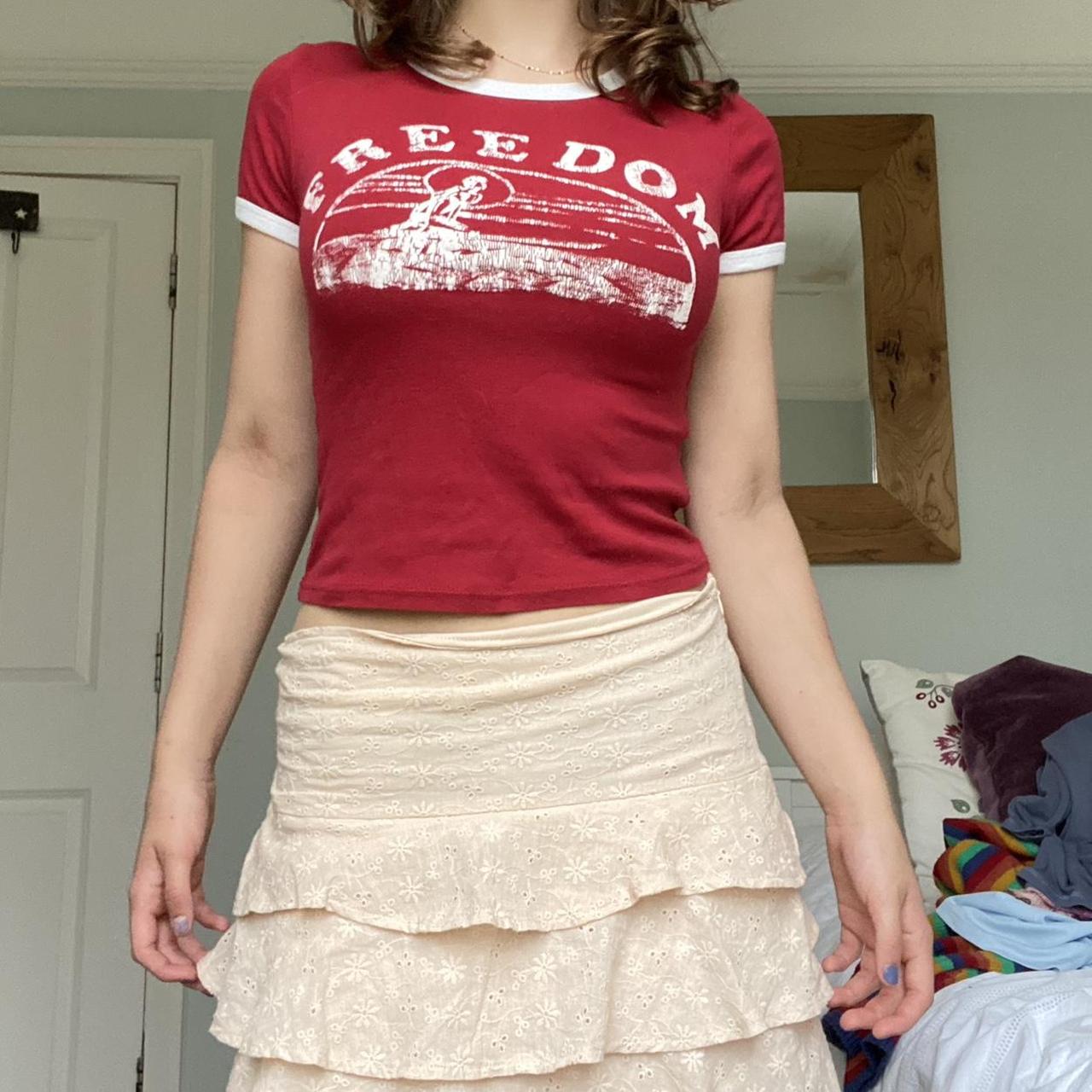 vintage red “freedom” cowboy baby tee use... Depop