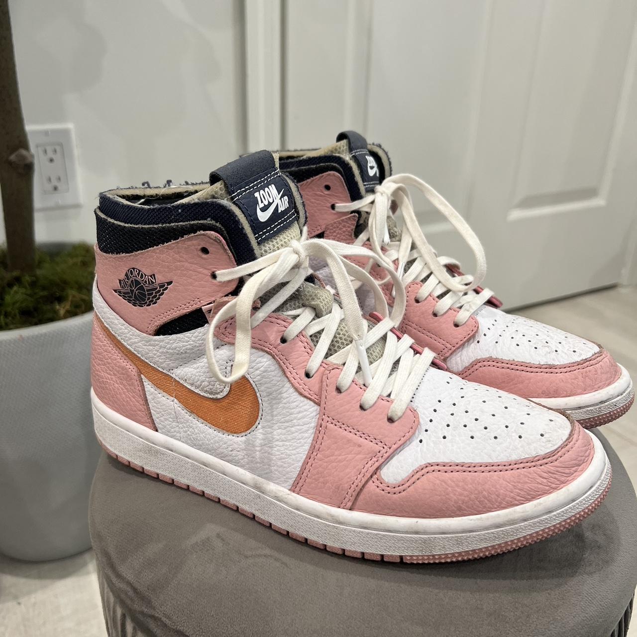 Women s air Jordan 1 High Zoom pink glaze Depop