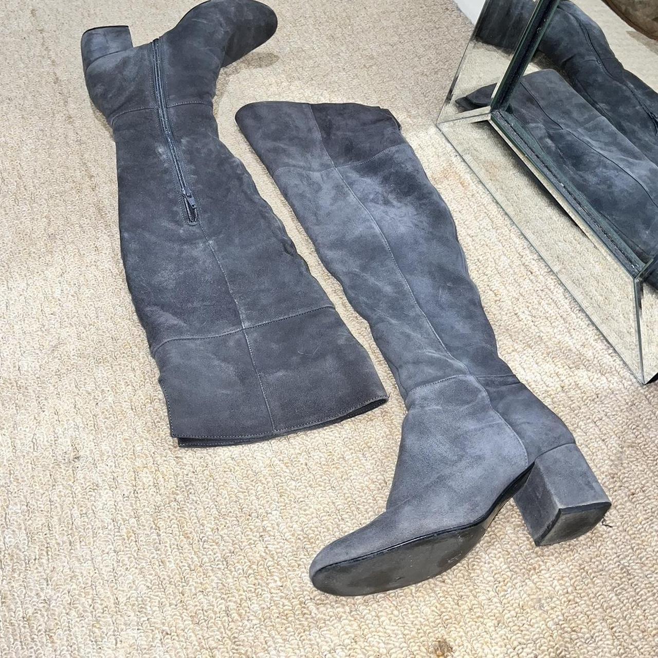 Dune suede knee boots in size 5. Grey colour