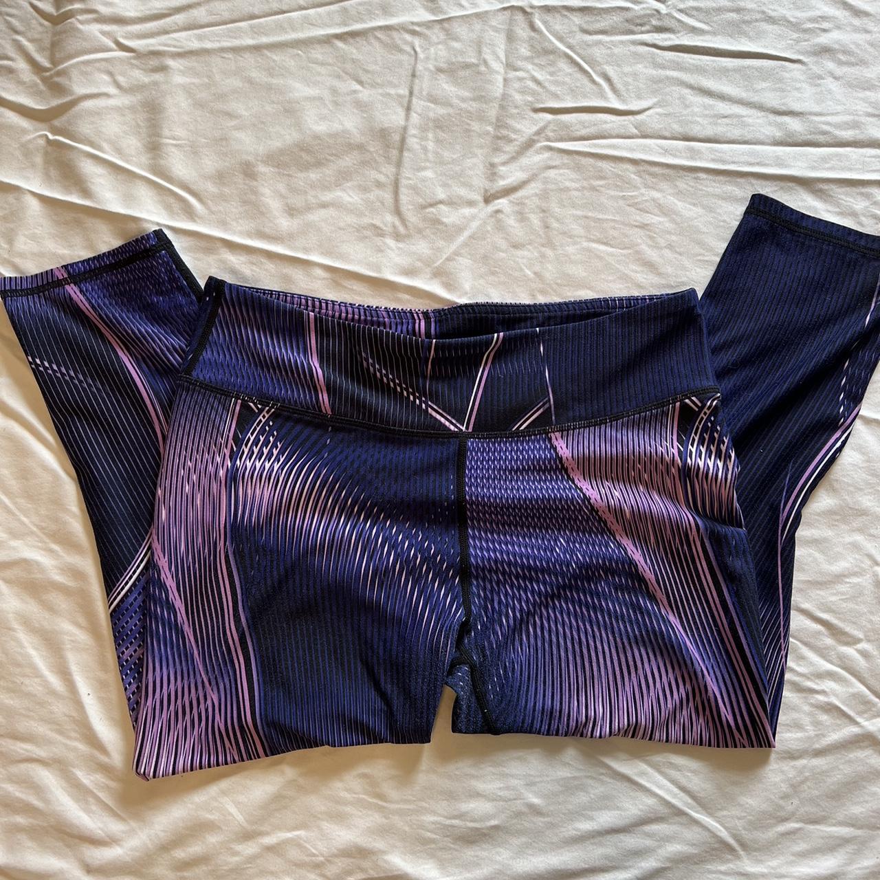 Purple well-worn workout leggings. Slight - Depop