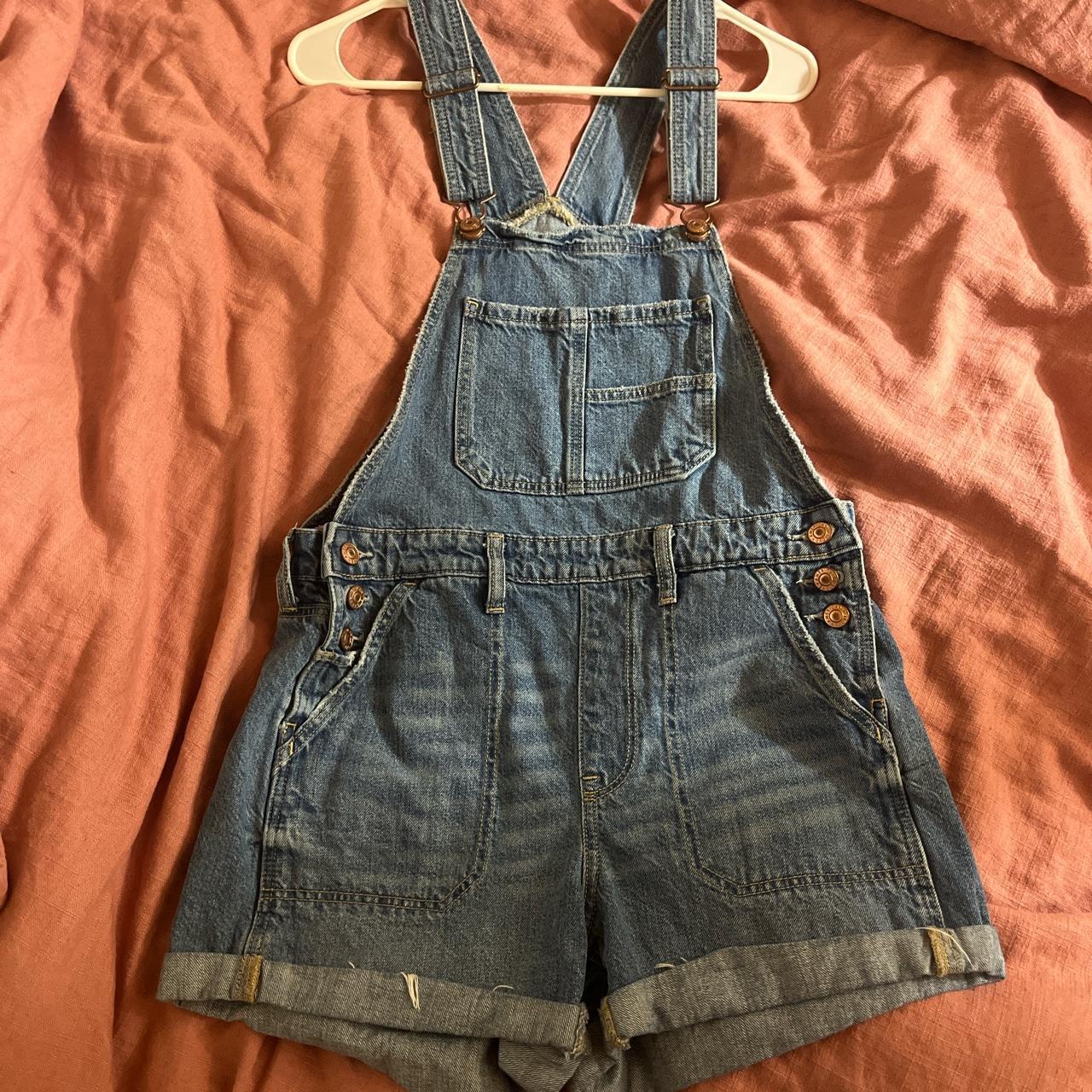 american eagle denim overalls! size S, fit me as a... - Depop