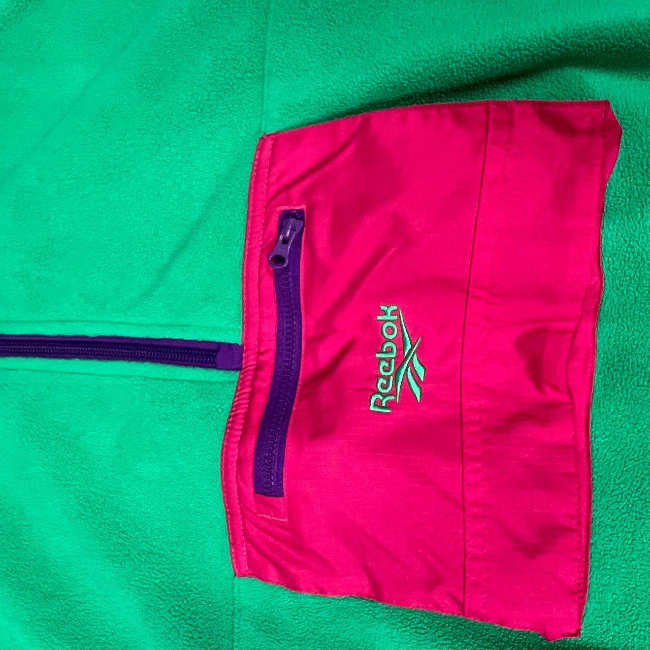 Reebok Men's Green and Pink Sweatshirt | Depop
