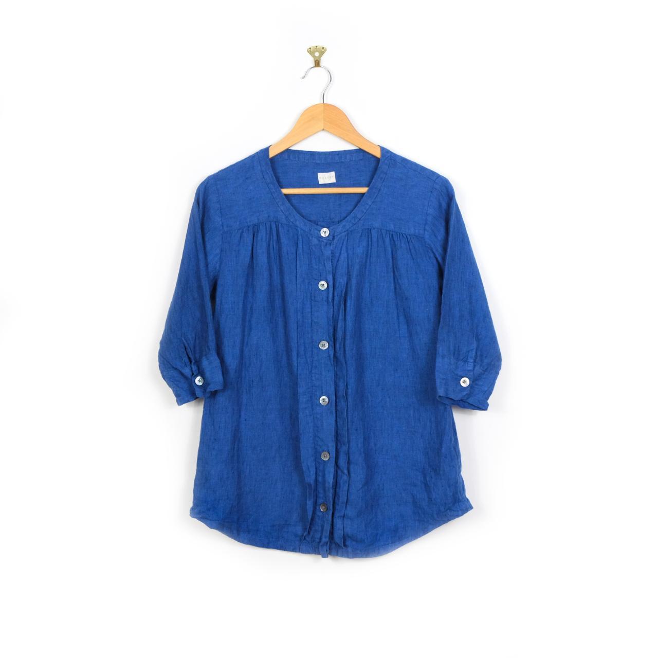 Poetry Blouse Top 16 Blue 3/4 Sleeve Summer Holiday... - Depop