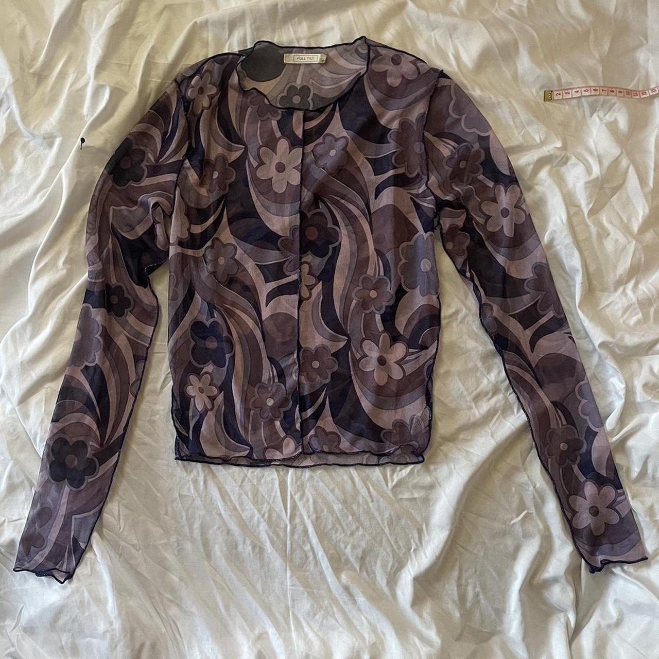 Purple Sheer Top Size M Excellent condition - Depop