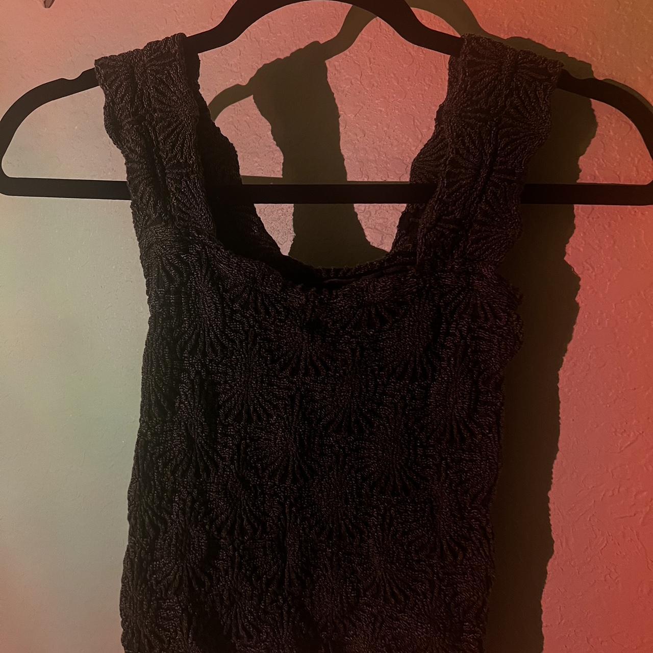 FREE PEOPLE LOVE LETTER CAMI in black Xs/s Worn - Depop