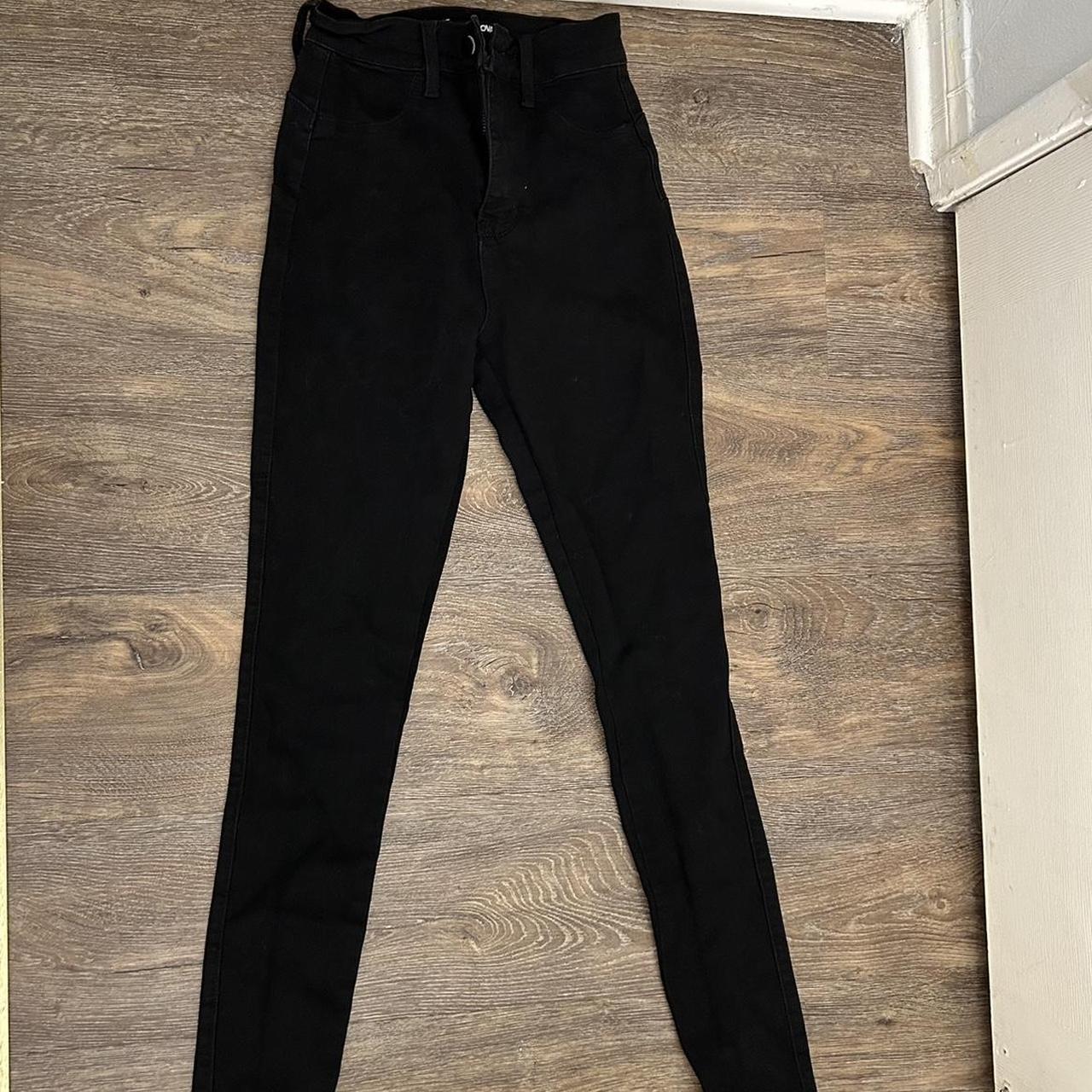 fashion nova black high waisted skinny jeans super... - Depop