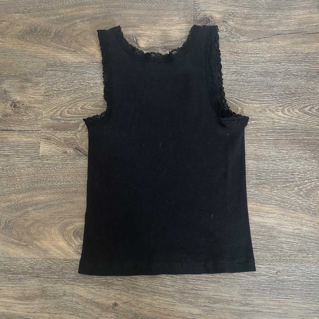 brandy melville new york graphic tank with lace