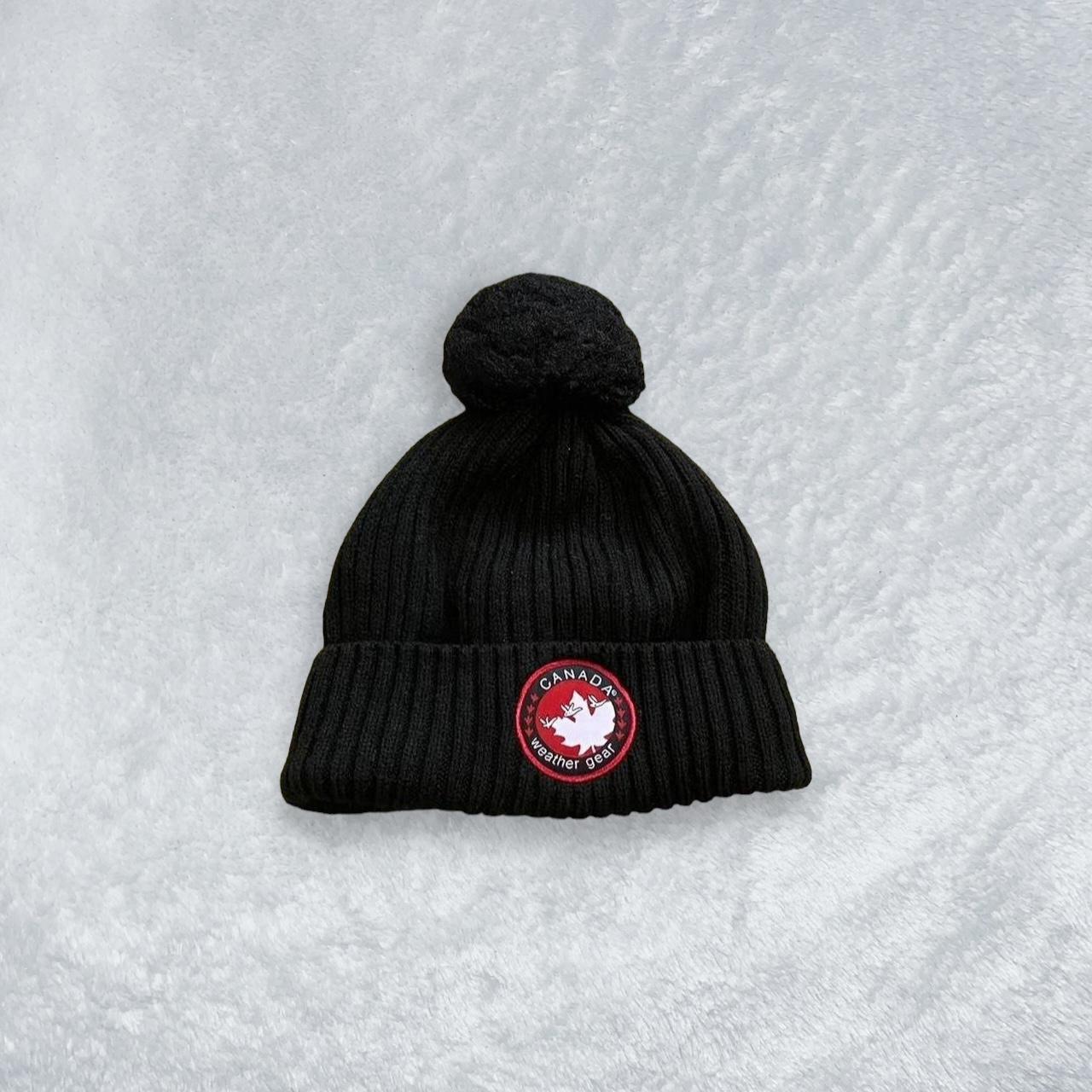 black winter had with red and white detail and Depop