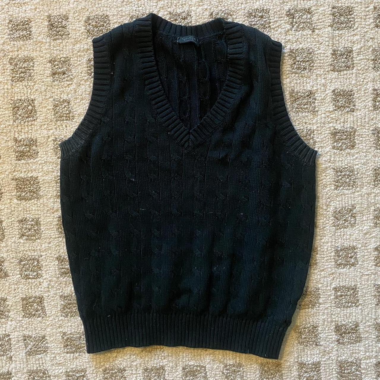 BRANDY MELVILLE Knit V-Neck Sweater Vest Sleeveless Dark Green