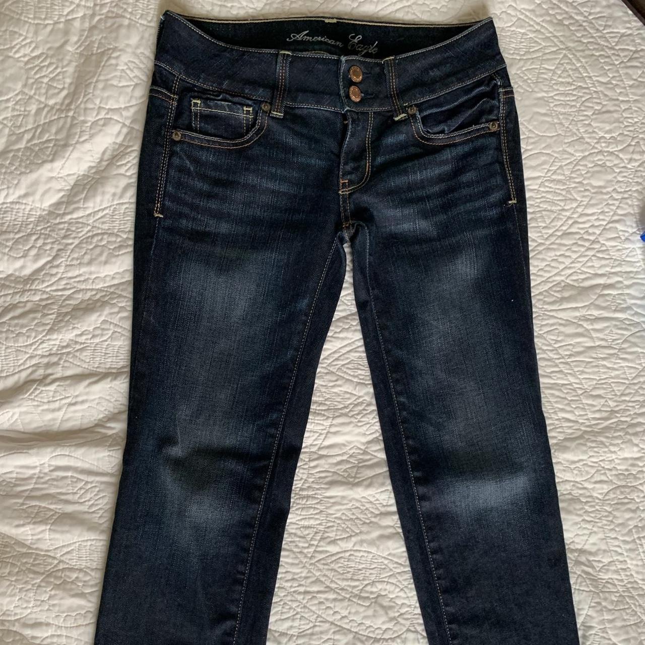 american eagle 00 low rise straight leg jeans 🦢 -... - Depop