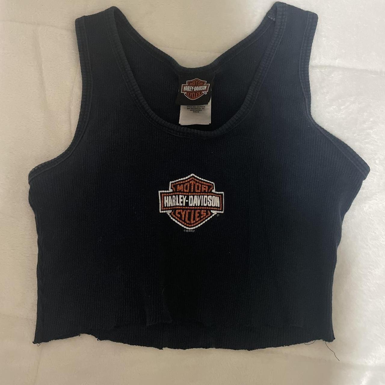 Harley Davidson Womens Black Vest Depop 