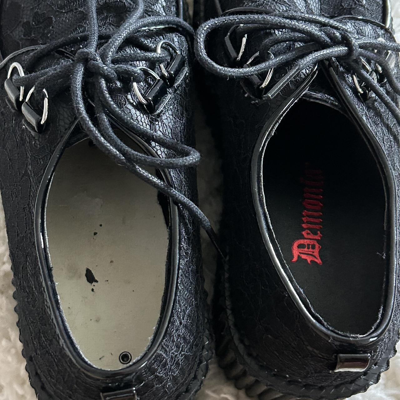 Demonia Creeper212's Lace overlay details and... Depop