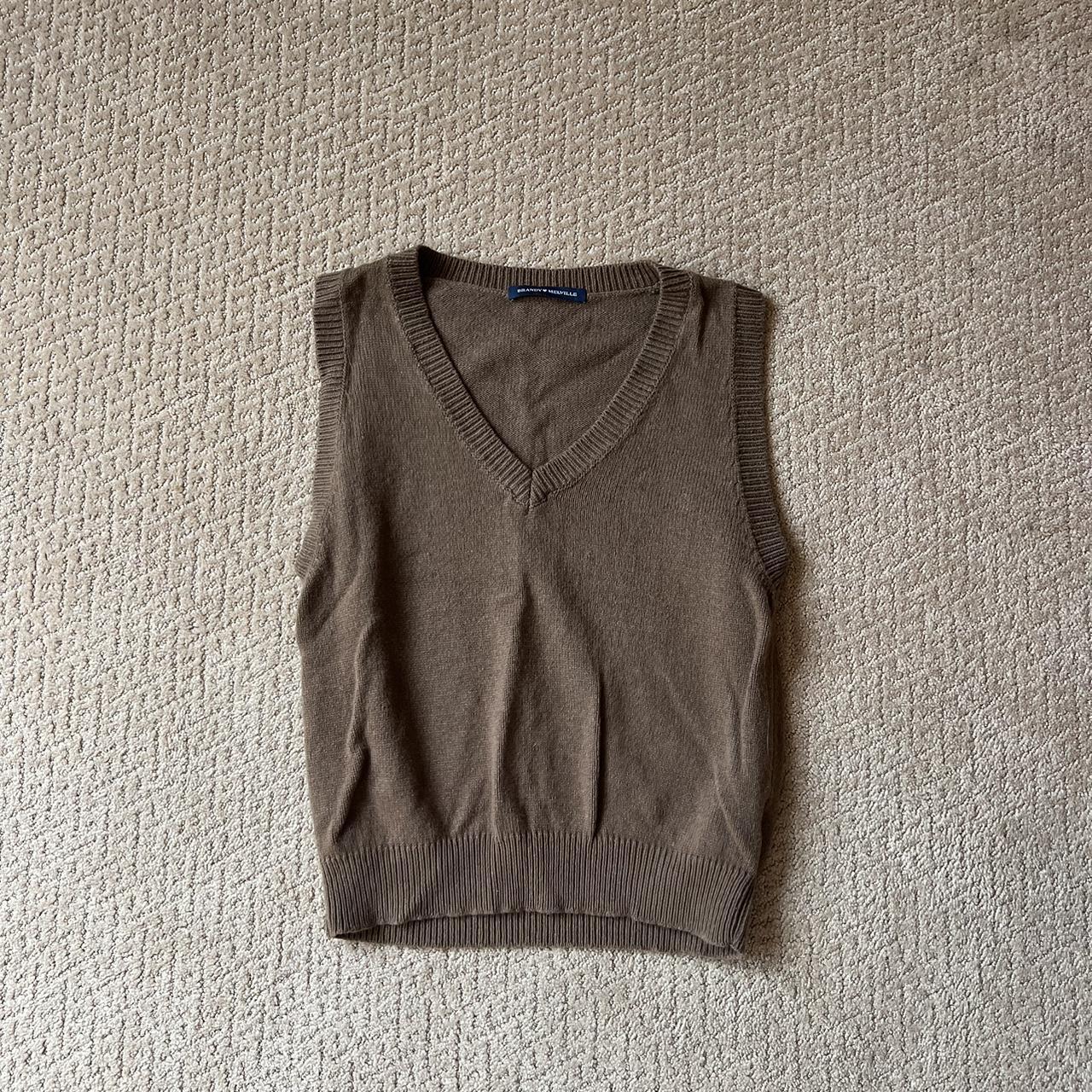 Brown brandy Melville sweater vest fits Depop