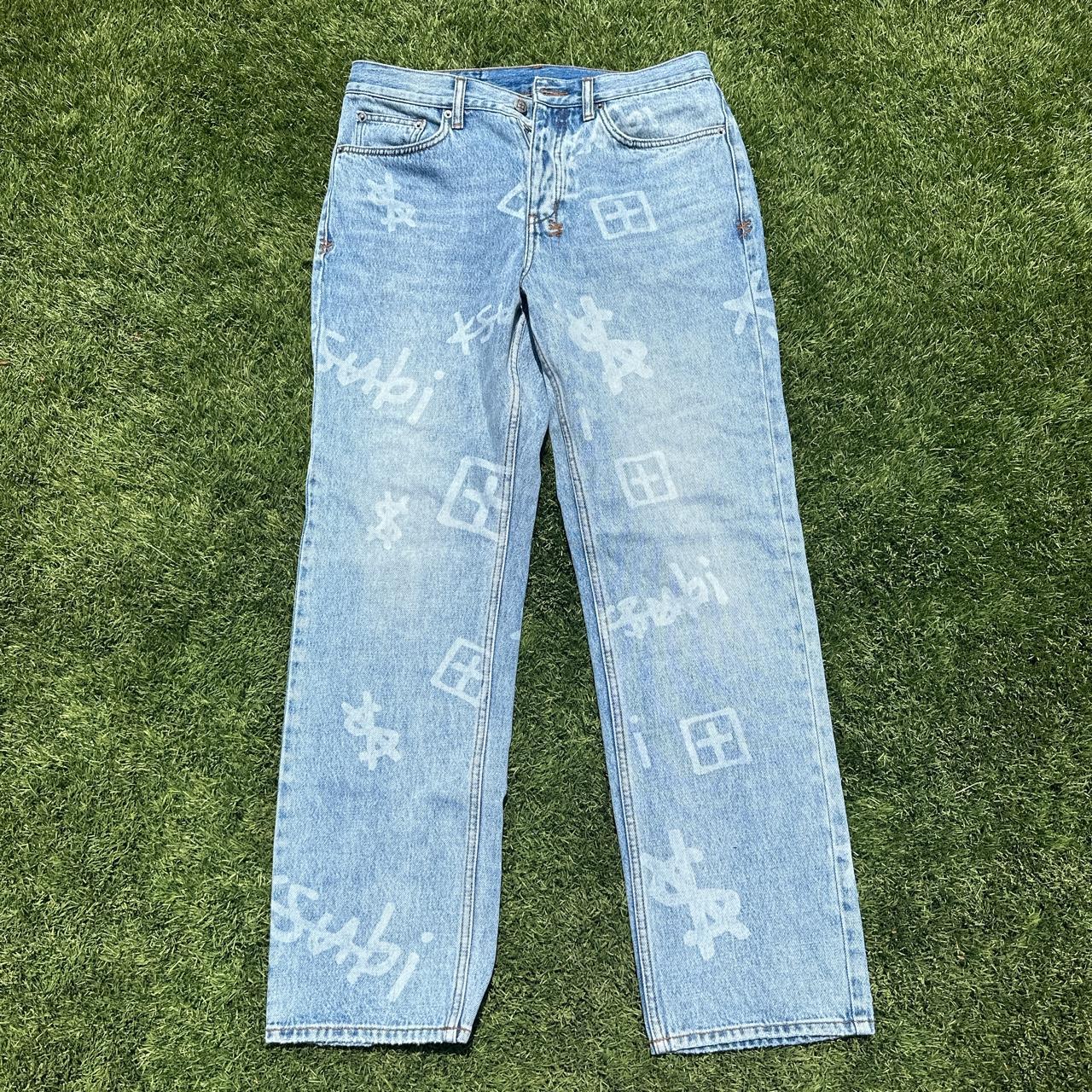 Ksubi Men's Blue and White Jeans | Depop