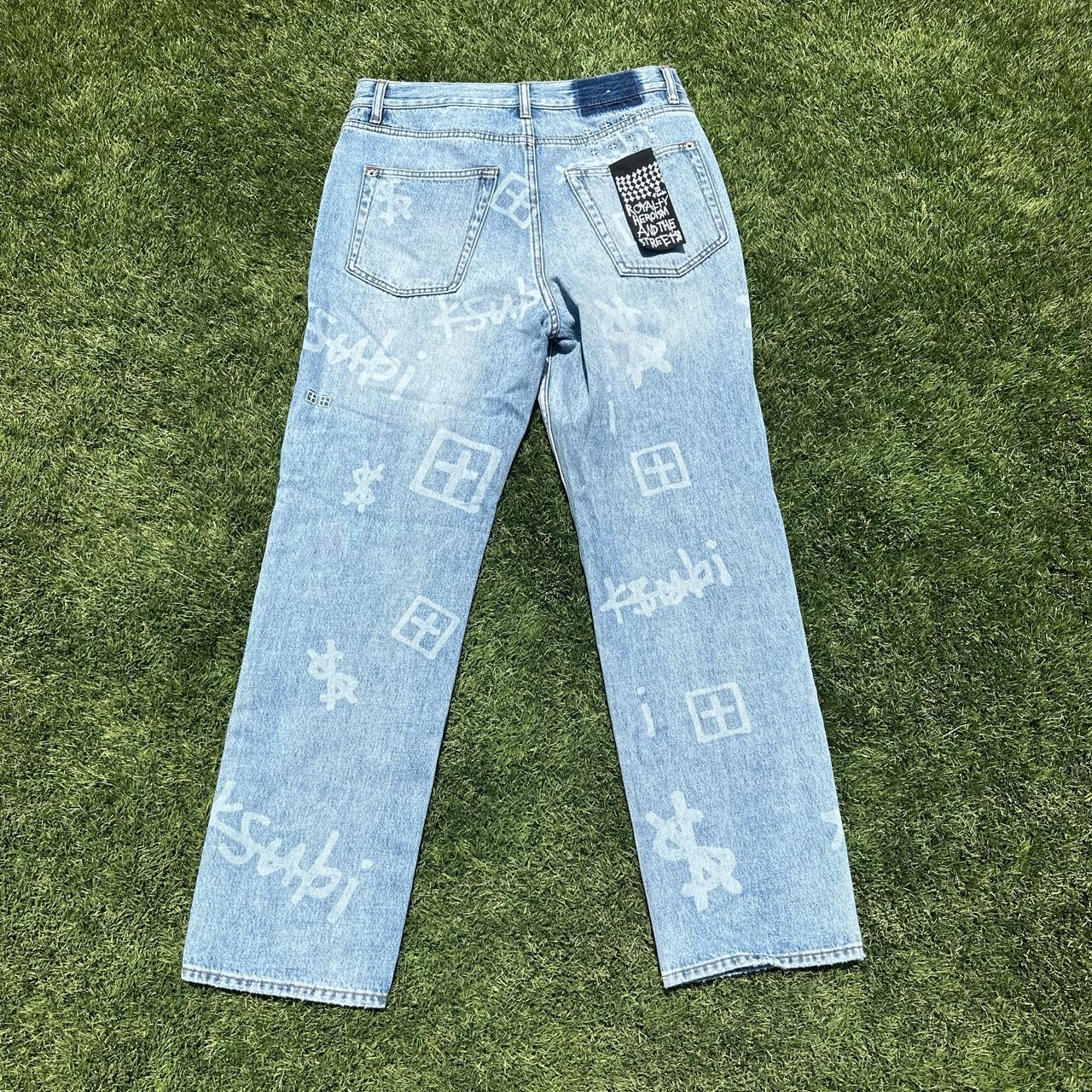 Ksubi Men's Blue and White Jeans | Depop