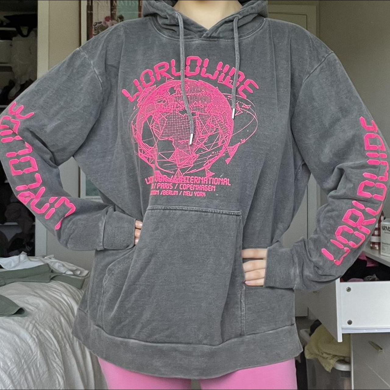 PLT Worldwide Hoodie worn once super cool color Depop