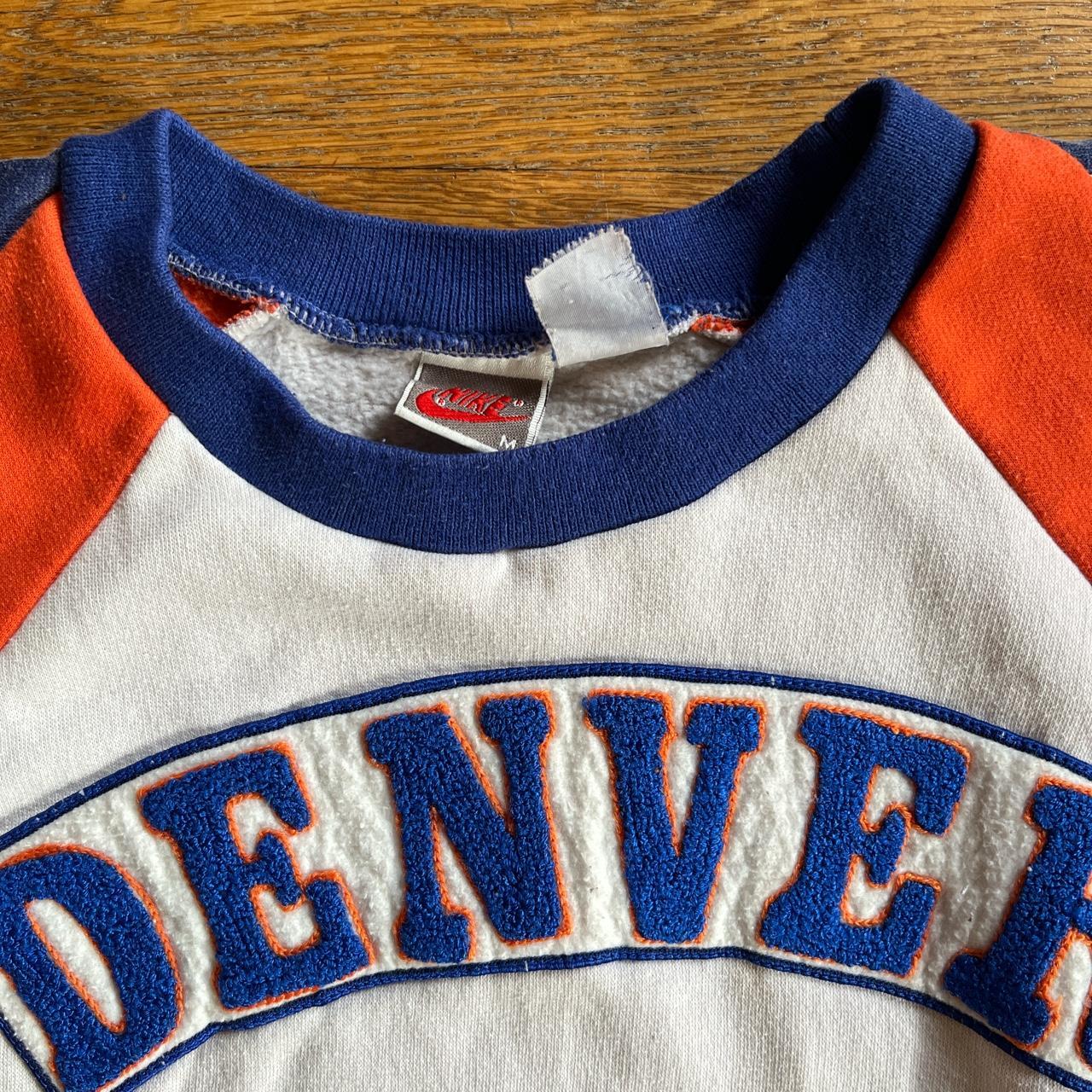 Nike, Shirts, Retro Nike Throwback Nfl Denver Broncos Sweatshirt Hoodie  Mens Medium Vtg Rare