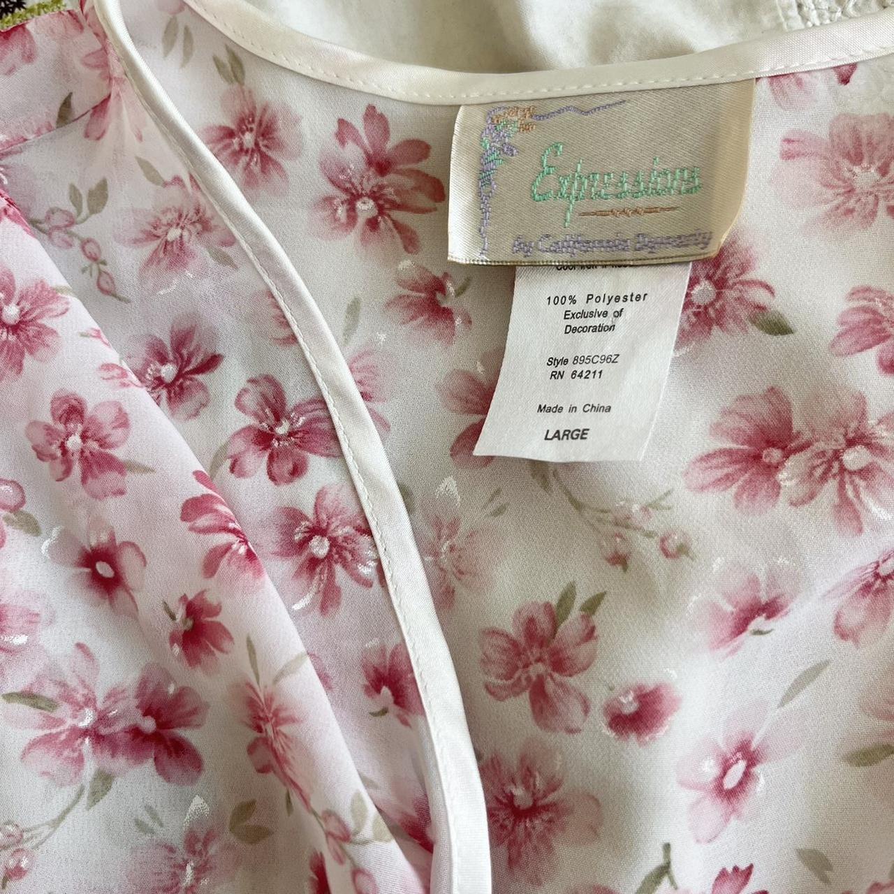 Vintage cherry blossom coquette nightgown / robe... - Depop