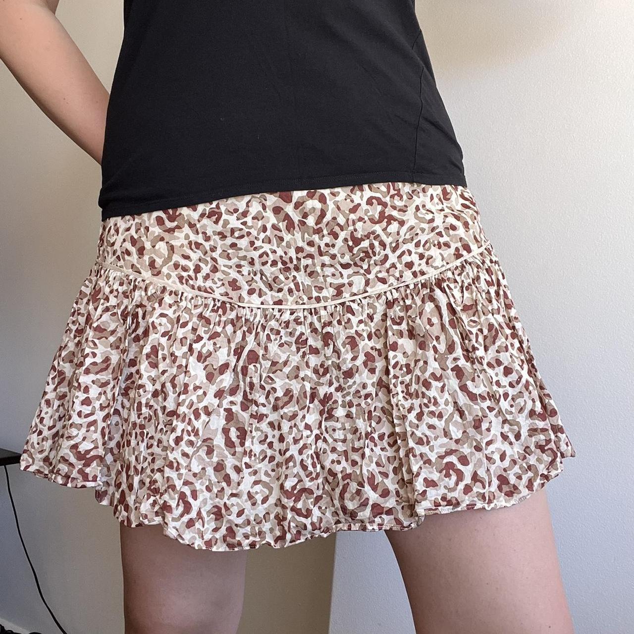 Witchery Leopard Print Ruffle Mini Skirt Cream And Depop