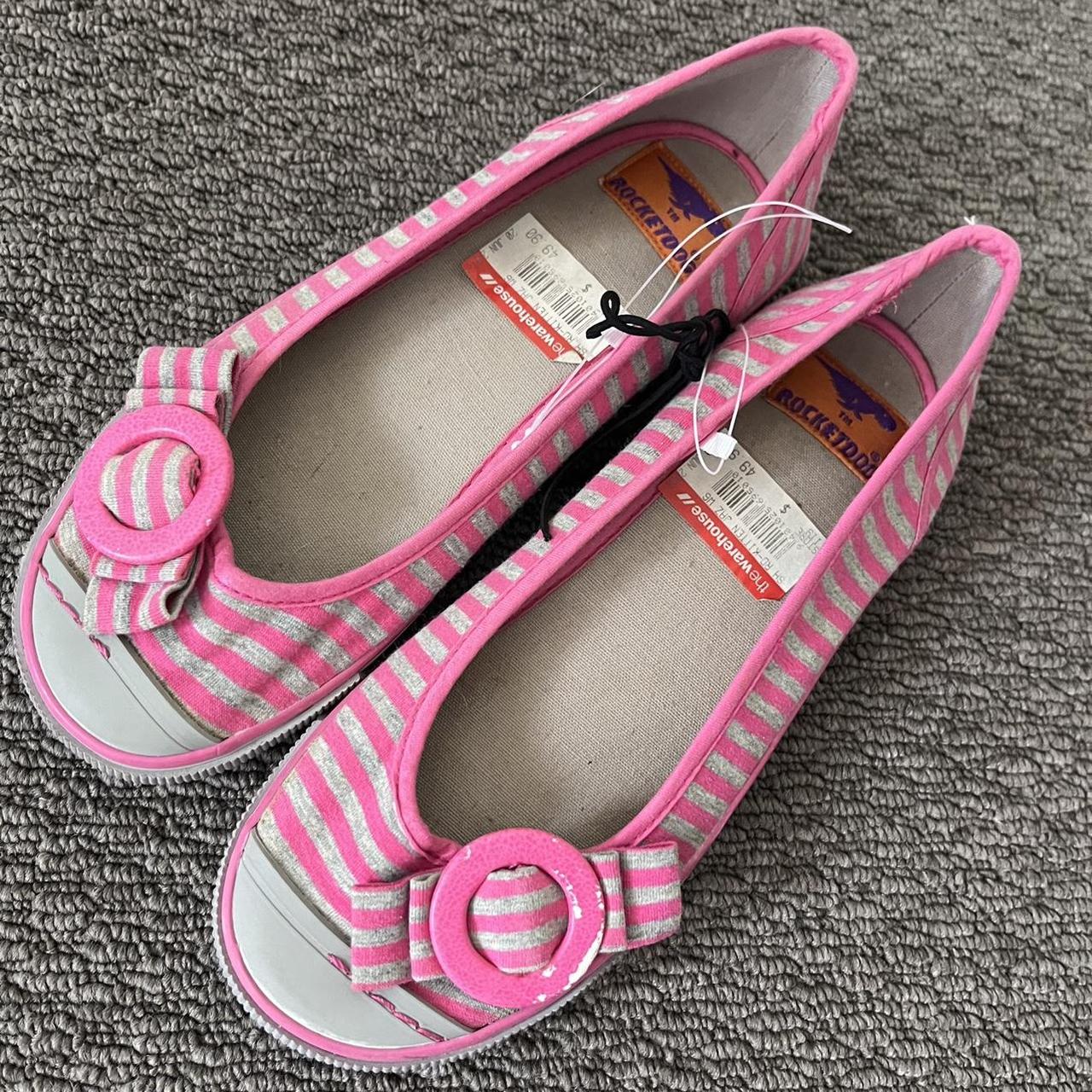 Rocket Dog twee pink striped deadstock ballet