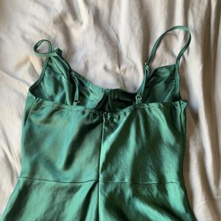 Lebby Mini Dress in Satin Forest Green