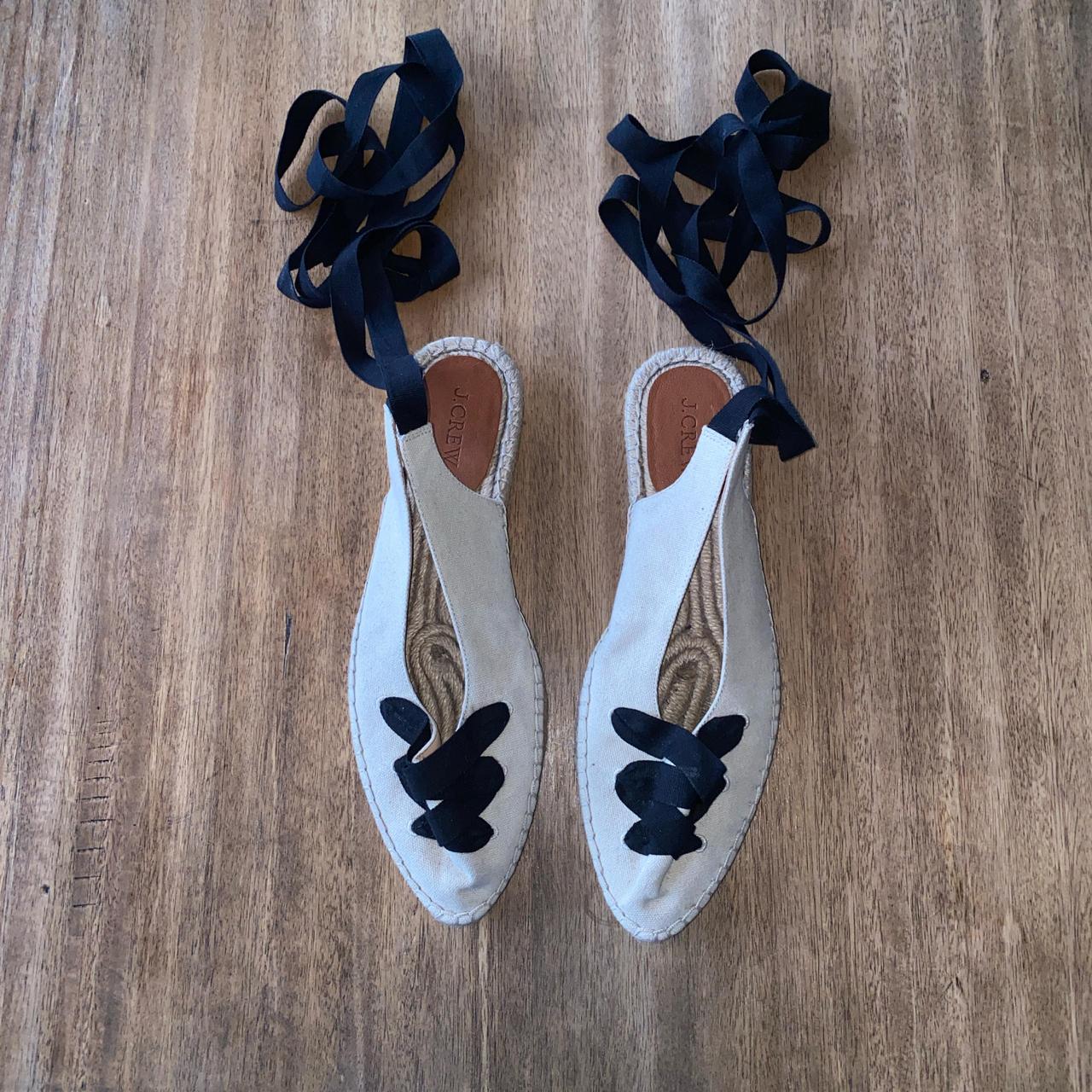 J.Crew ballot, cork wrap flats Canvas and woven... - Depop