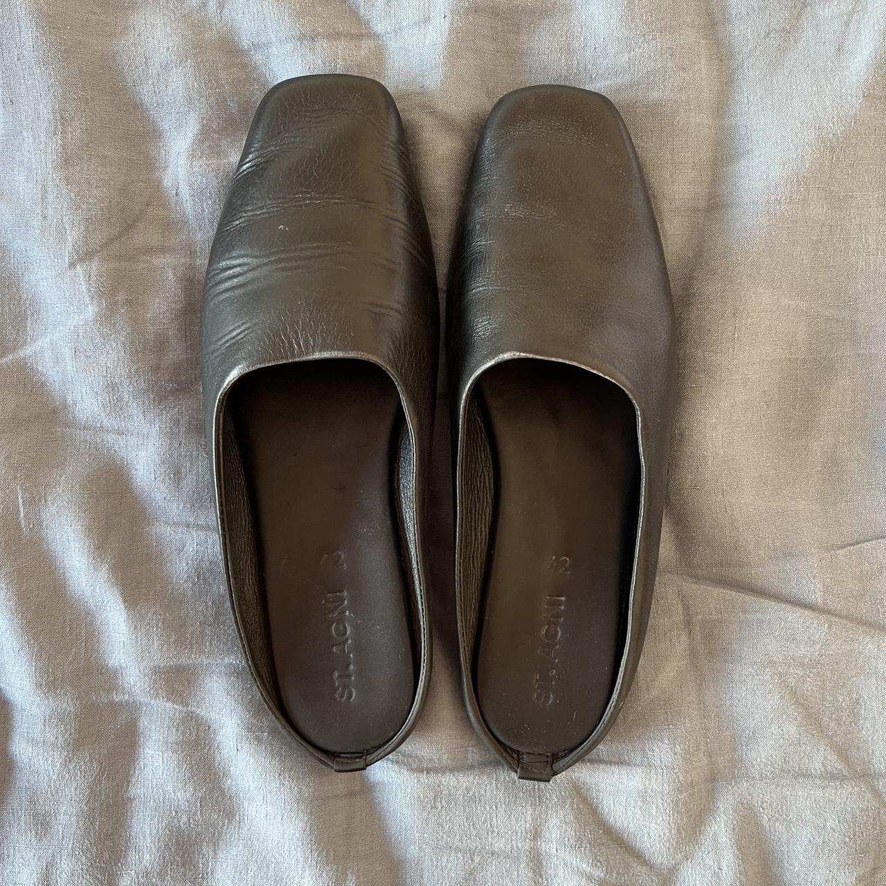 St Agni slide on black leather loafers. Best fits... - Depop